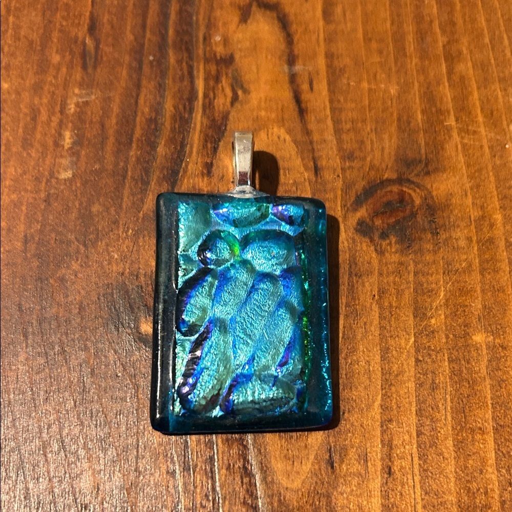 Blue and Green Dichroic Glass Pendant